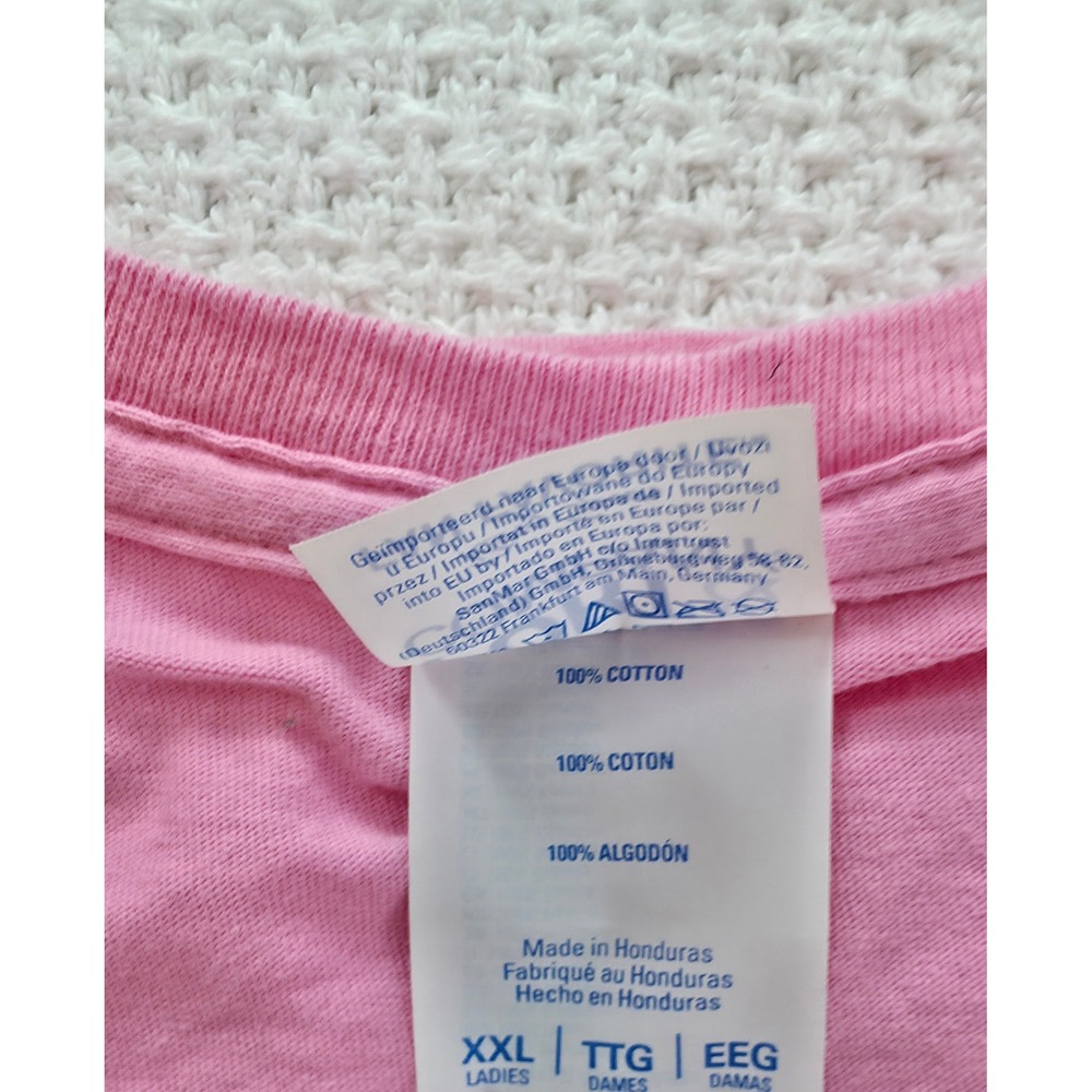 Port & Company T-Shirt Womens XXL Pink Cotton Graphic Casual EUC - Picture 5 of 8